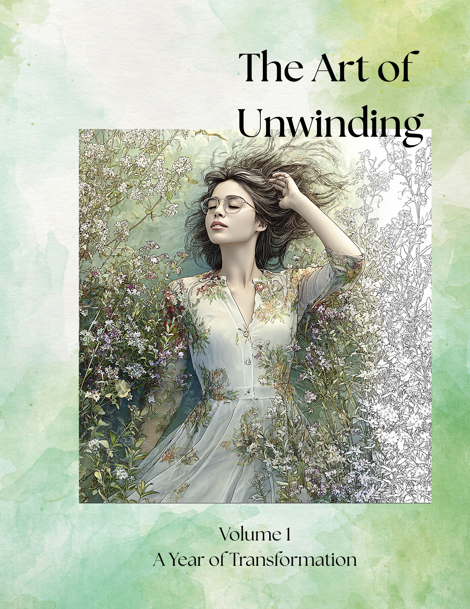 The Year of Transformation Volume 1 mindfulness workbook cover – The Art of Unwinding series

Mindfulness workbook with moon rituals and astrology practices

Guided journaling pages for inner child healing and creative reflection

Somatic exercises and meditation prompts for personal transformation

Women’s spiritual self-care workbook inspired by the Hero’s Journey